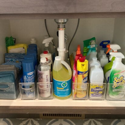 organizing under the sink -