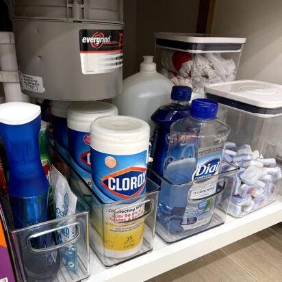 organizing under the sink -