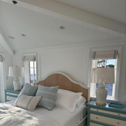 Bright master bedroom that is fully organized by Tracy