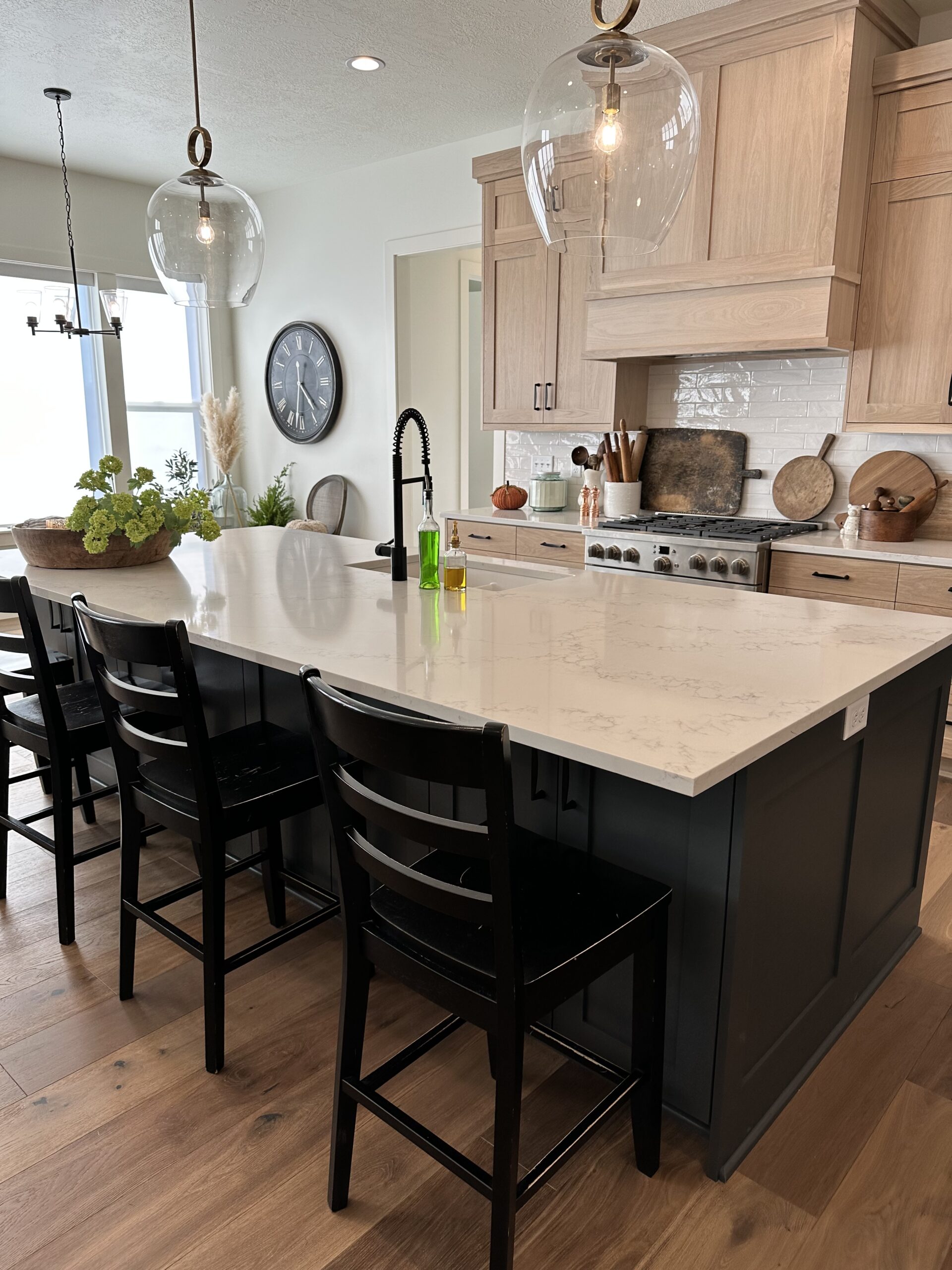 Clean, organized kitchen with clutter-free countertops and functional storage